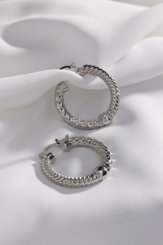 Gümüş Renk Vintage Halka Küpe