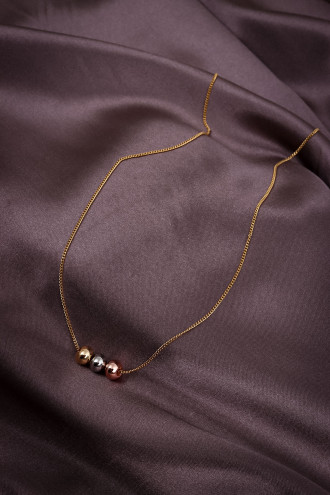 3 Renk Toplu Gold Renk Kolye