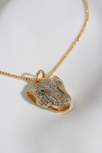 Kaplan Uçlu Gold Renk Kolye