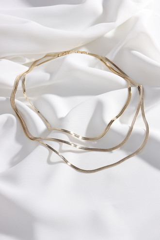 3'Lü Gold Renk Italyan Zincir Kolye