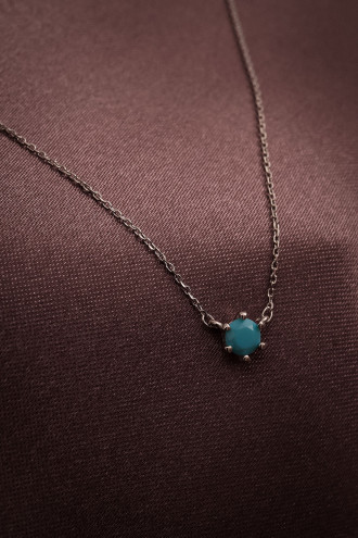 Mavi Tek Taş 925 Ayar Gümüş Kolye 0,90Gr Mavi Tek Taş 925 Ayar Gümüş Kolye 0,90Gr