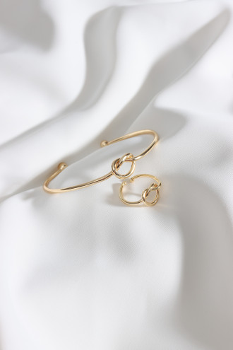 Gold Renk Bilezik Ve Yüzük Set