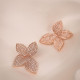 Zircon Taşlı Rose Çiçek Abiye Küpe