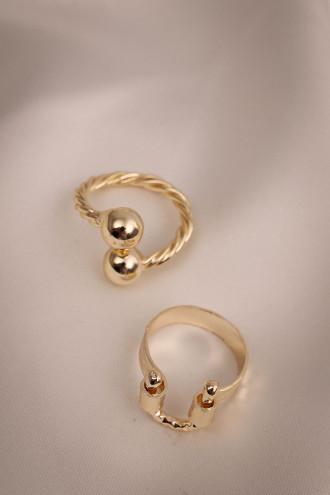 2'Li Gold Renk Yüzük