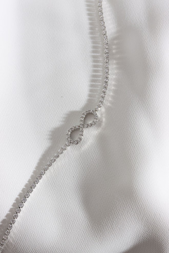 Sonsuzluk Figürlü Zircon Taşlı Gümüş Renk Suyolu Bileklik