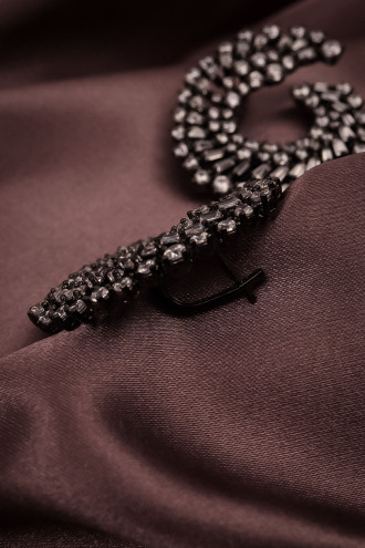 Zircon Taşlı 925 Ayar Gümüş Antrasit Abiye Küpe 23Gr