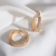 Dokulu Gold Renk Vintage Halka Küpe