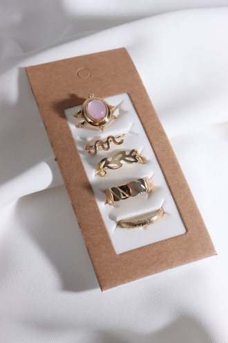 5 Adet Gold Renk Çoklu Yüzük Seti 5 Adet Gold Renk Çoklu Yüzük Seti