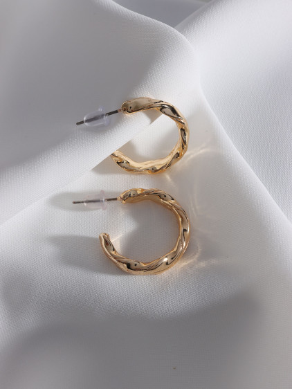 Vintage Gold Renk Halka Küpe