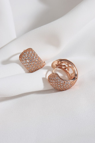 Zircon Taşlı Rose Küpe Zircon Taşlı Rose Küpe