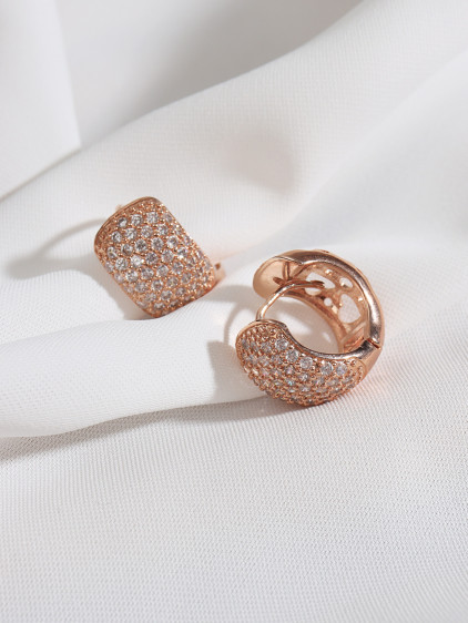 Zircon Taşlı Rose Küpe Zircon Taşlı Rose Küpe