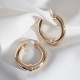 Gold Renk Düğme Modelli Vintage Halka Küpe