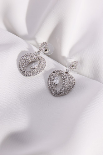 Zircon Taşlı Sallantılı Abiye Küpe