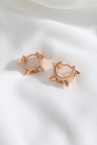 Çivili Küçük Boy Çelik Gold Renk Halka Küpe