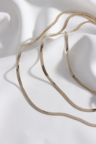 3'Lü Gold Renk Italyan Zincir Kolye