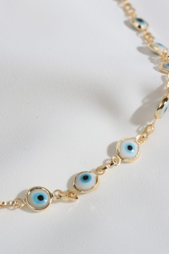 Göz Figürlü Gold Renk Kolye