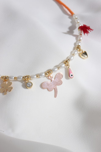 Yusufçuk Uçlu Turuncu Boncuk Kolye