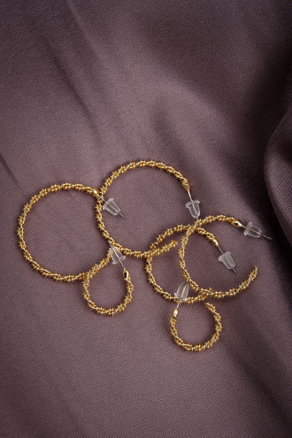 6'Lı Gold Renk Set Halka Küpe