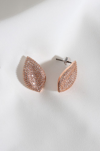 Zircon Taşlı Rose Abiye Küpe Zircon Taşlı Rose Abiye Küpe