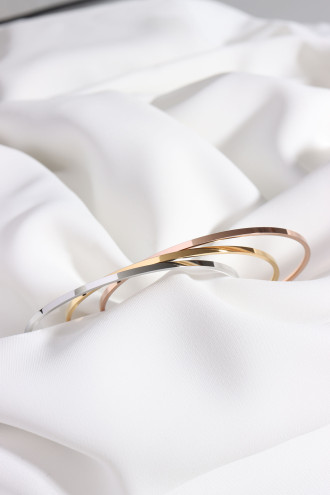 3'Lü Ince Çelik Kelepçe Bileklik