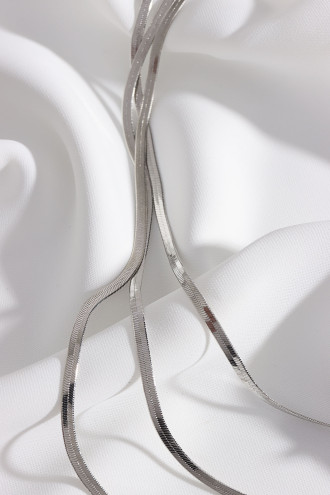 3'Lü Gümüş Renk İtalyan Zincir Kolye