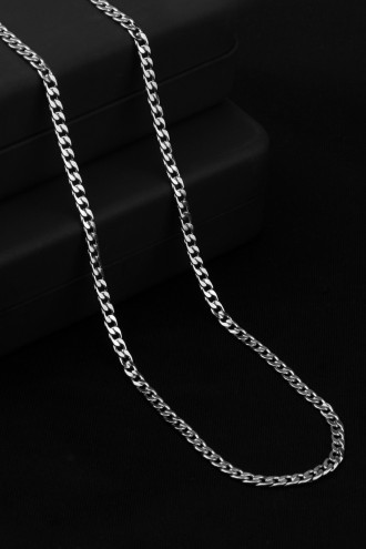 Gümüş Renk Erkek Çelik Zincir Kolye Gümüş Renk Erkek Çelik Zincir Kolye