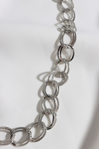 Halkalı Zincir Gümüş Renk Kolye