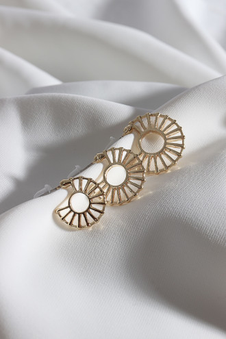 Kadın 3'Lü Gold Renk Halka Küpe Set