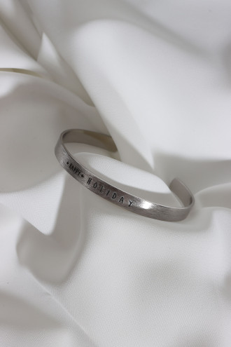 Happy Holıday Gümüş Renk Kararmaz Vip Bileklik