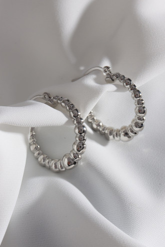 Gümüş Renk Toplu Vintage Halka Küpe