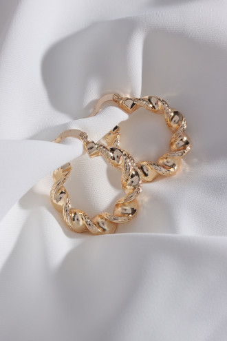 Gold Renk Bukle Vintage Halka Küpe