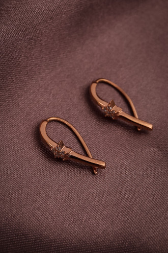 Yıldız Detaylı Minimal 925 Ayar Gümüş Küpe 1,41Gr