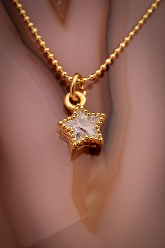 Taşlı Yıldız Gold Renkkolye