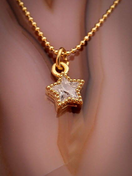 Taşlı Yıldız Gold Renkkolye