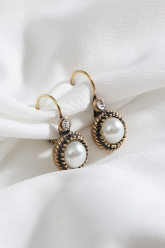 İnci Yuvarlak Otantik Küpe