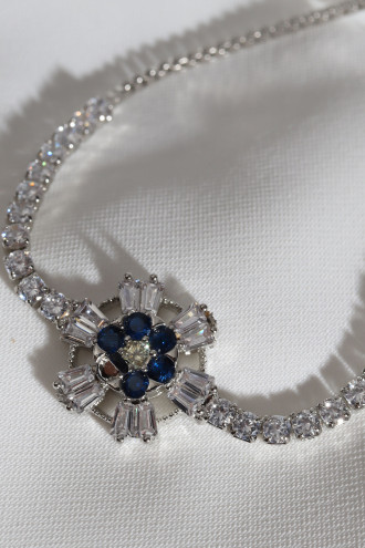 Zircon Taşlı Gümüş Renk Asansörlü Bileklik