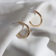 Vintage Oval Gold Renk Halka Küpe