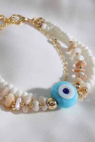 Nazarlık Krem Taşlı Bileklik