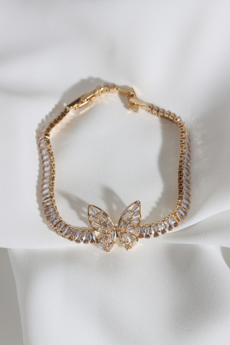 Kelebekli Su Yolu Gold Renk Çelik Bileklik Kelebekli Su Yolu Gold Renk Çelik Bileklik