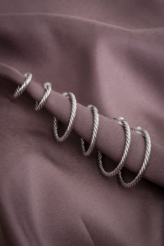 6'Lı Gümüş Renk Bukle Halka Küpe