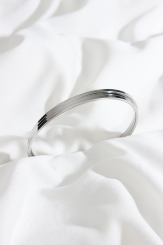 3'Lü Gümüş Renk Renk İnce Çelik Kelepçe Bileklik