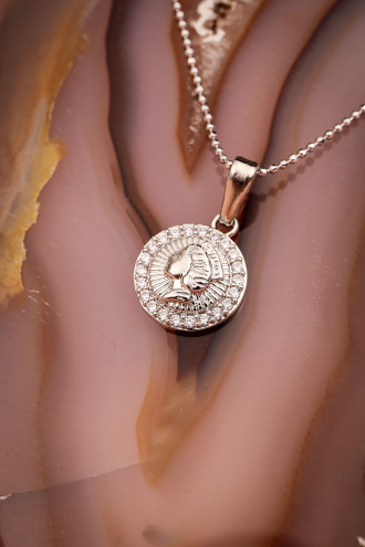 Gümüş Renk Zircon Taşlı Silüet Kolye