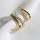 Gold Renk Baget Taşlı Oval Küpe Gold Renk Baget Taşlı Oval Küpe
