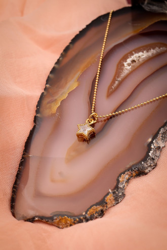 Taşlı Yıldız Gold Renkkolye