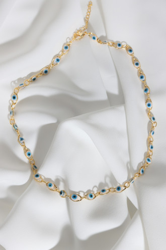 Damla Nazar Gold Renk Kolye