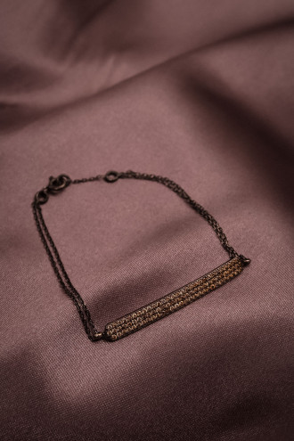 Sarı Zircon Taşlı Antrasit Renk 925 Ayar Gümüş Bileklik 2,39Gr