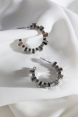 Vintage Gümüş Renk Halka Küpe