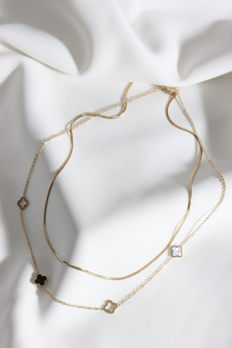 2'Li Sedefli Çiçek Figür Gold Renk Çelik Kolye 2'Li Sedefli Çiçek Figür Gold Renk Çelik Kolye