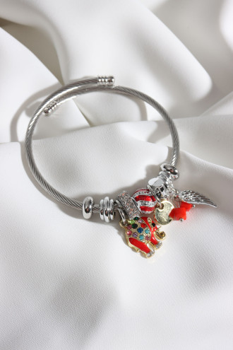 Çelik Model Fil Charm Bileklik