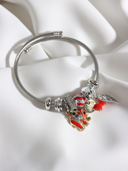 Çelik Model Fil Charm Bileklik